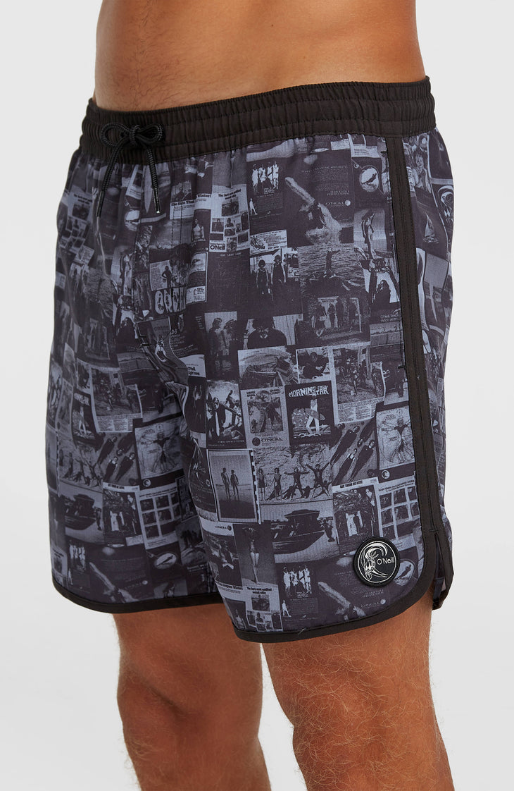 O'Riginals Scallop 16'' Swimshorts | Black Out Heritage AOP