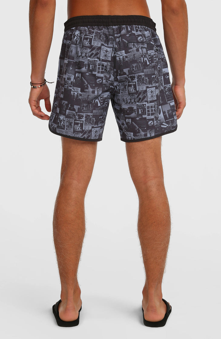 O'Riginals Scallop 16'' Swimshorts | Black Out Heritage AOP