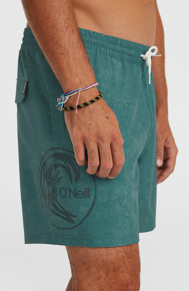 O'Riginals Cali Ocean 16'' Swimshorts | Green Originals Acid Wash