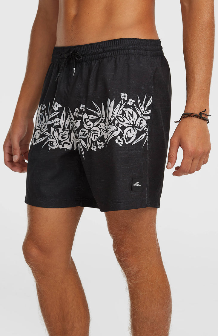 O'Neill Uni Flower 16'' Swimshorts | Black Tropical Stripe
