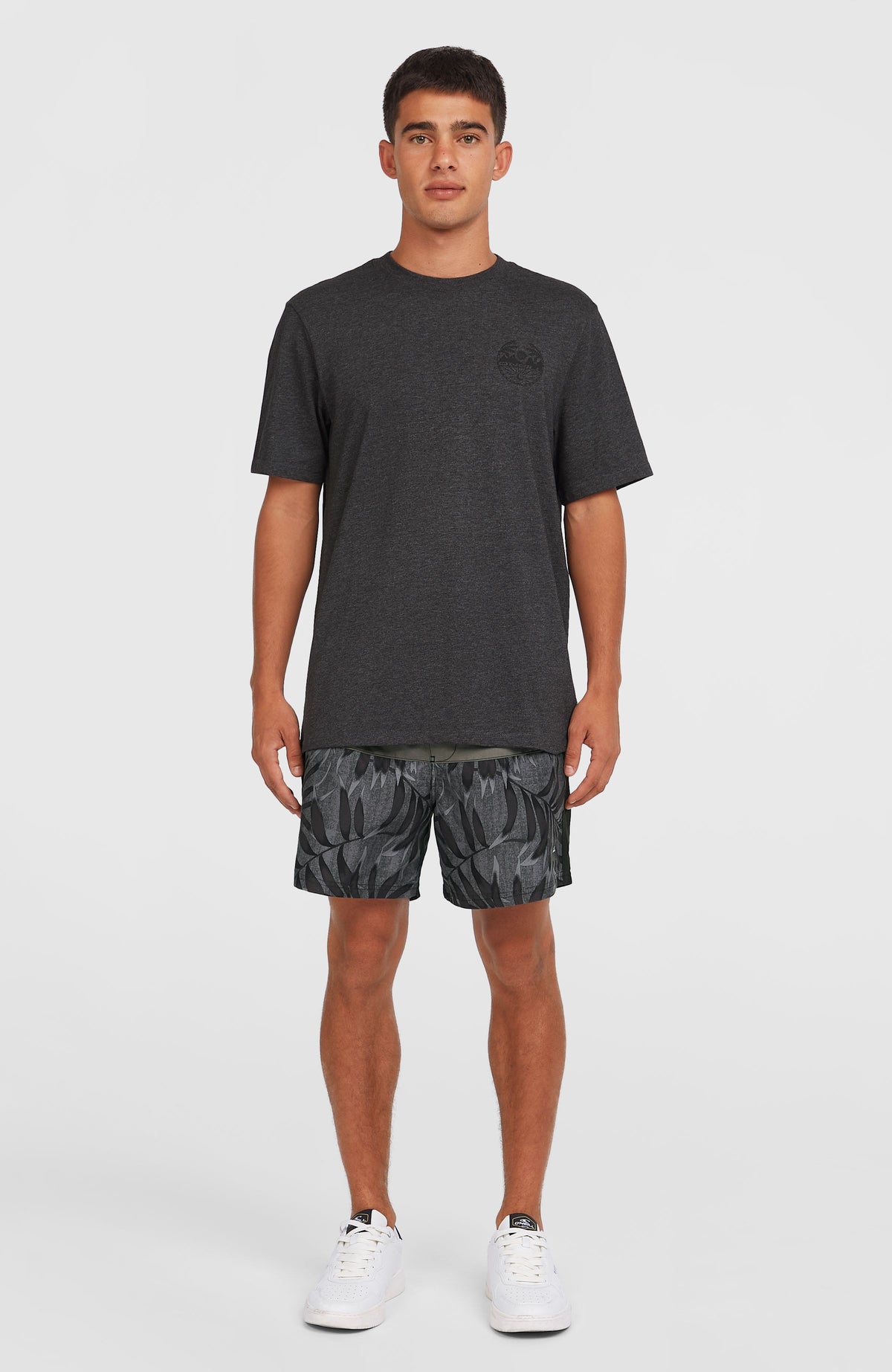 Back Print T-Shirt | Black Out Melange