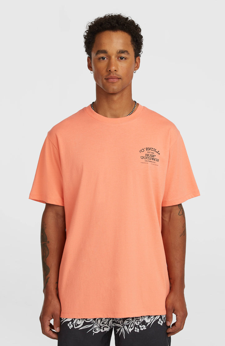 Melange Chest Print T-Shirt | Funky Peach