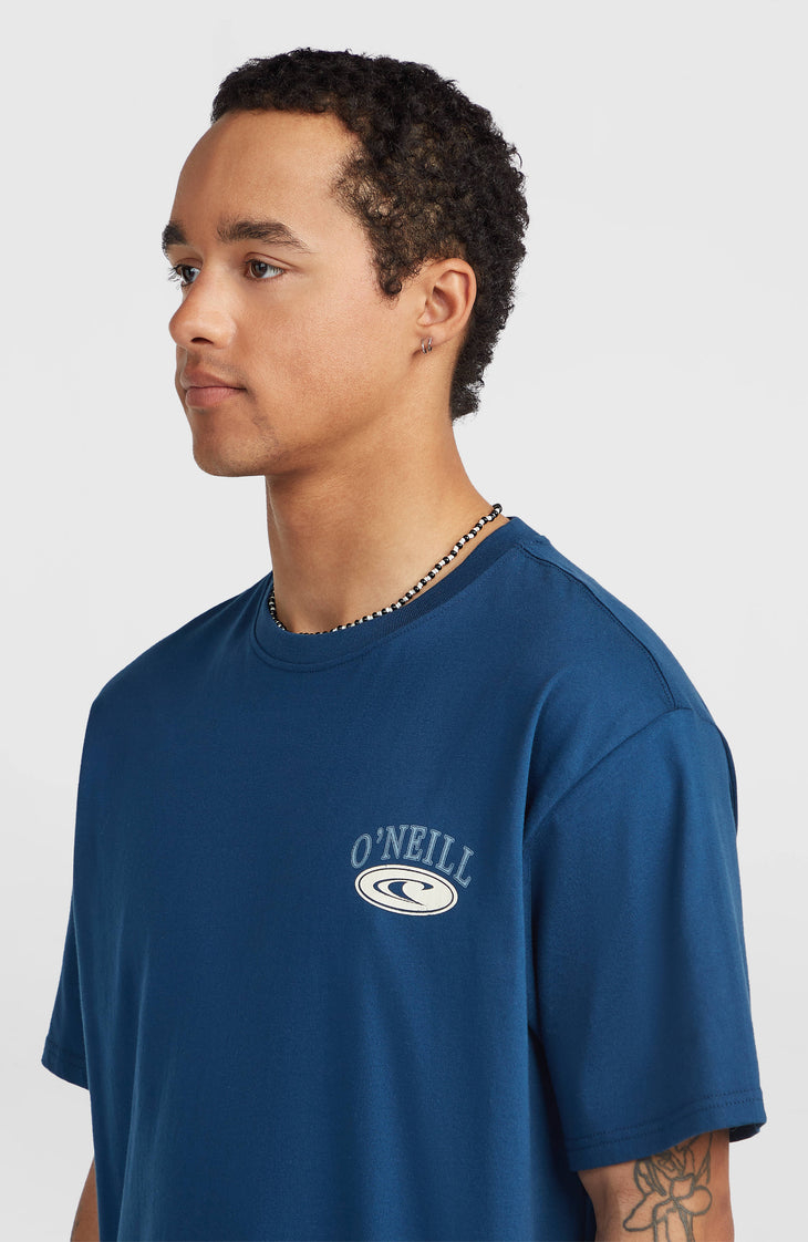 Muir Chest Print T-Shirt | Regal Blue
