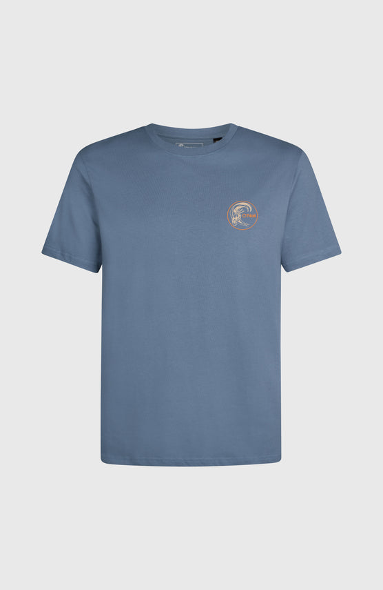 O'Riginals Retro Back-Print T-Shirt | Mozart Blue
