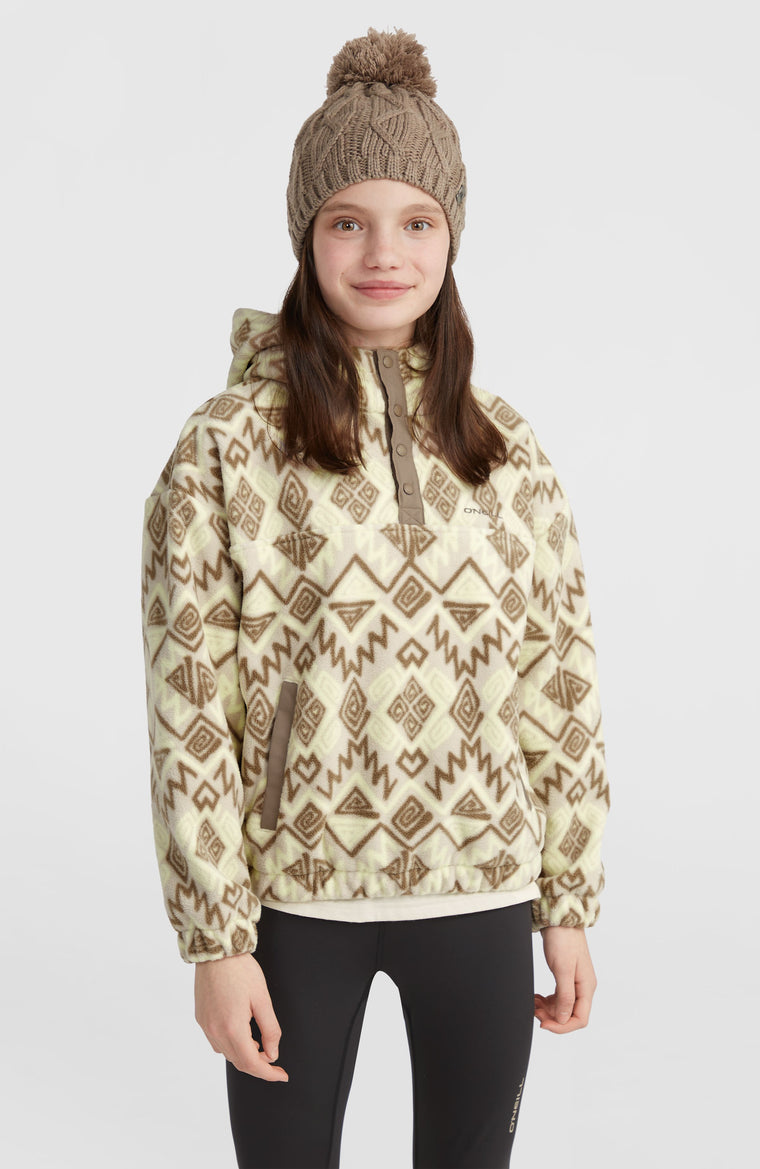 Superfleece Half-Zip Hoodie | Grey Retro Ikat Superfleece Half-Zip Hoodie | Grey Retro Ikat