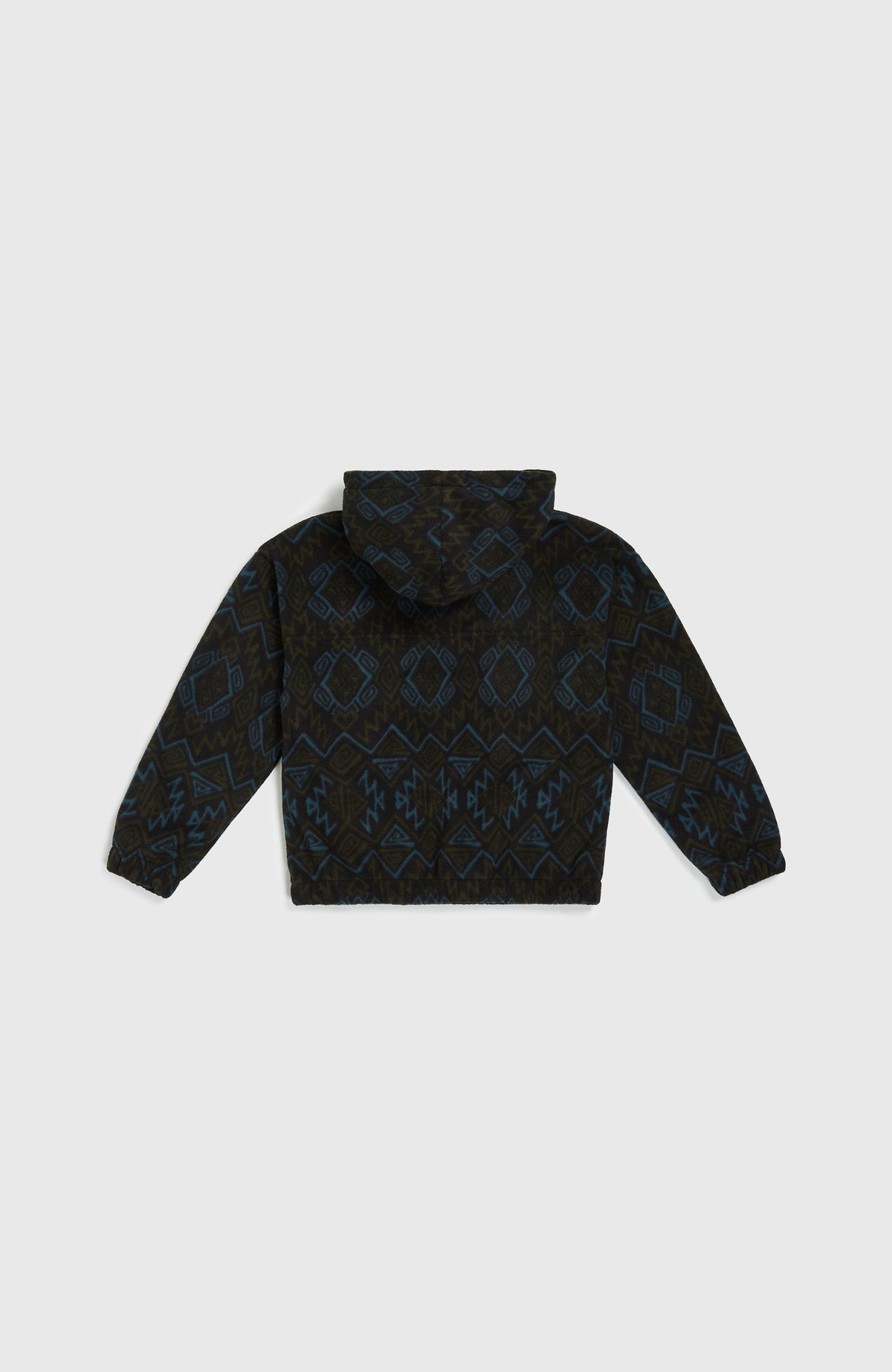 Superfleece Half-Zip Hoodie | Black Retro Ikat