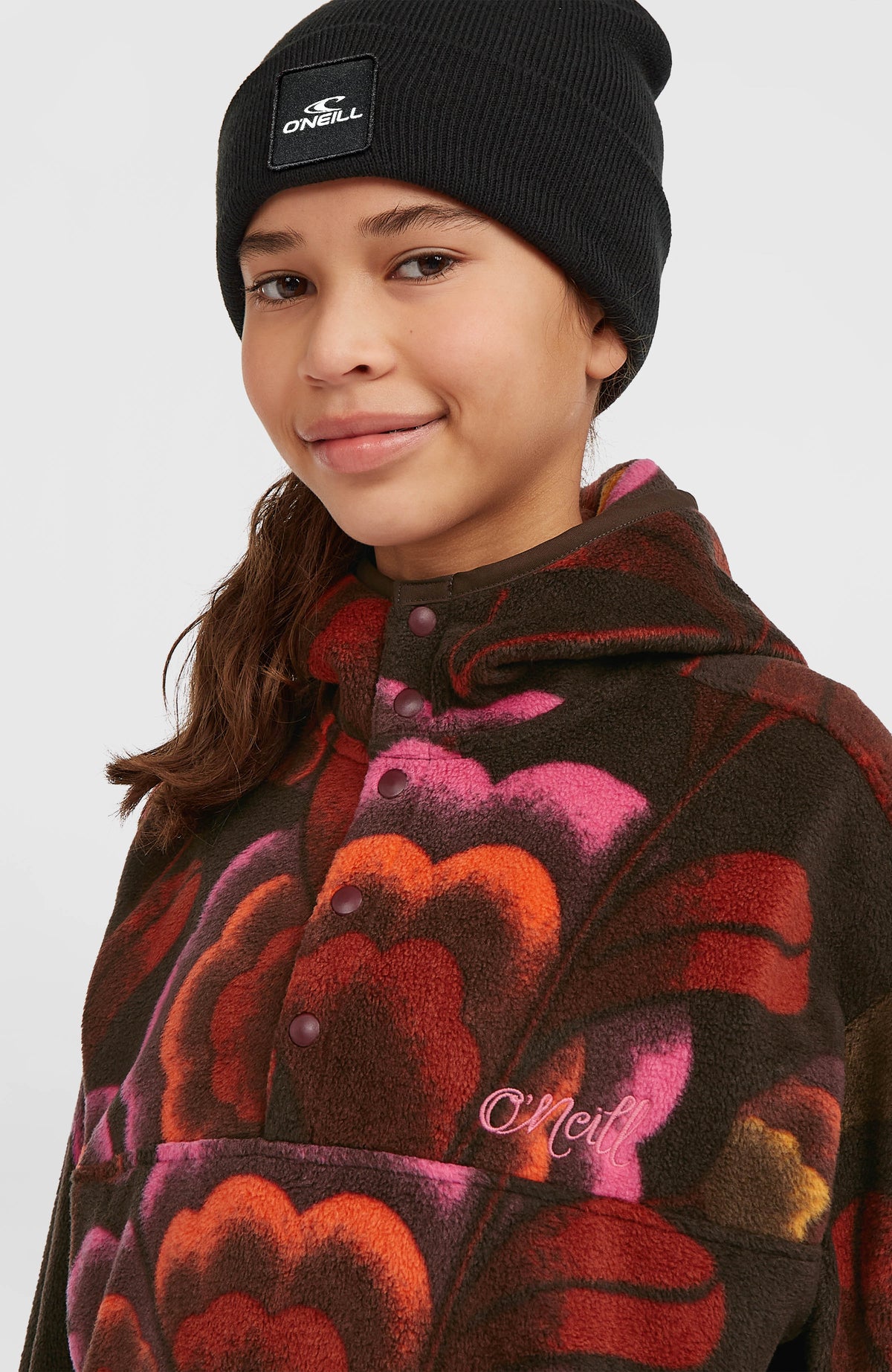 Superfleece Half-Zip Hoodie | Brown Originals Flower