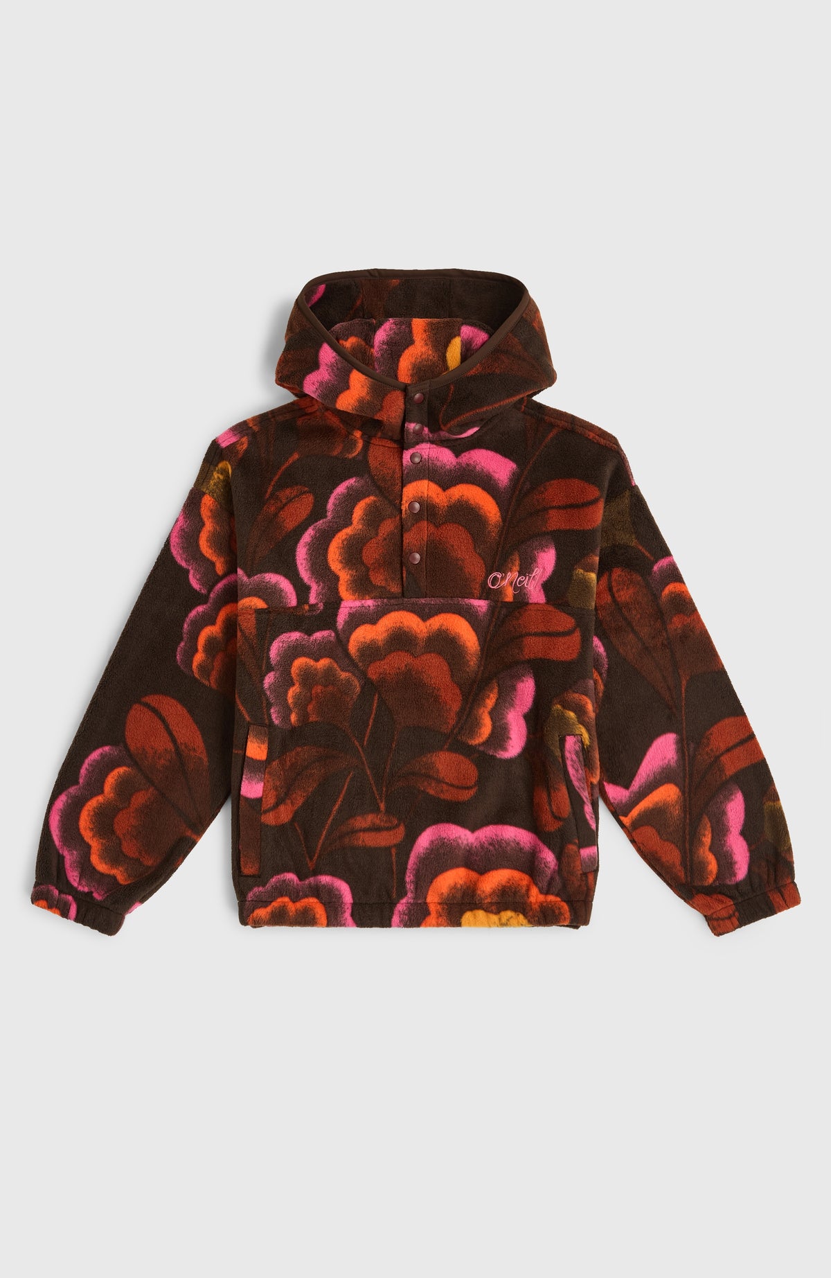 Superfleece Half-Zip Hoodie | Brown Originals Flower