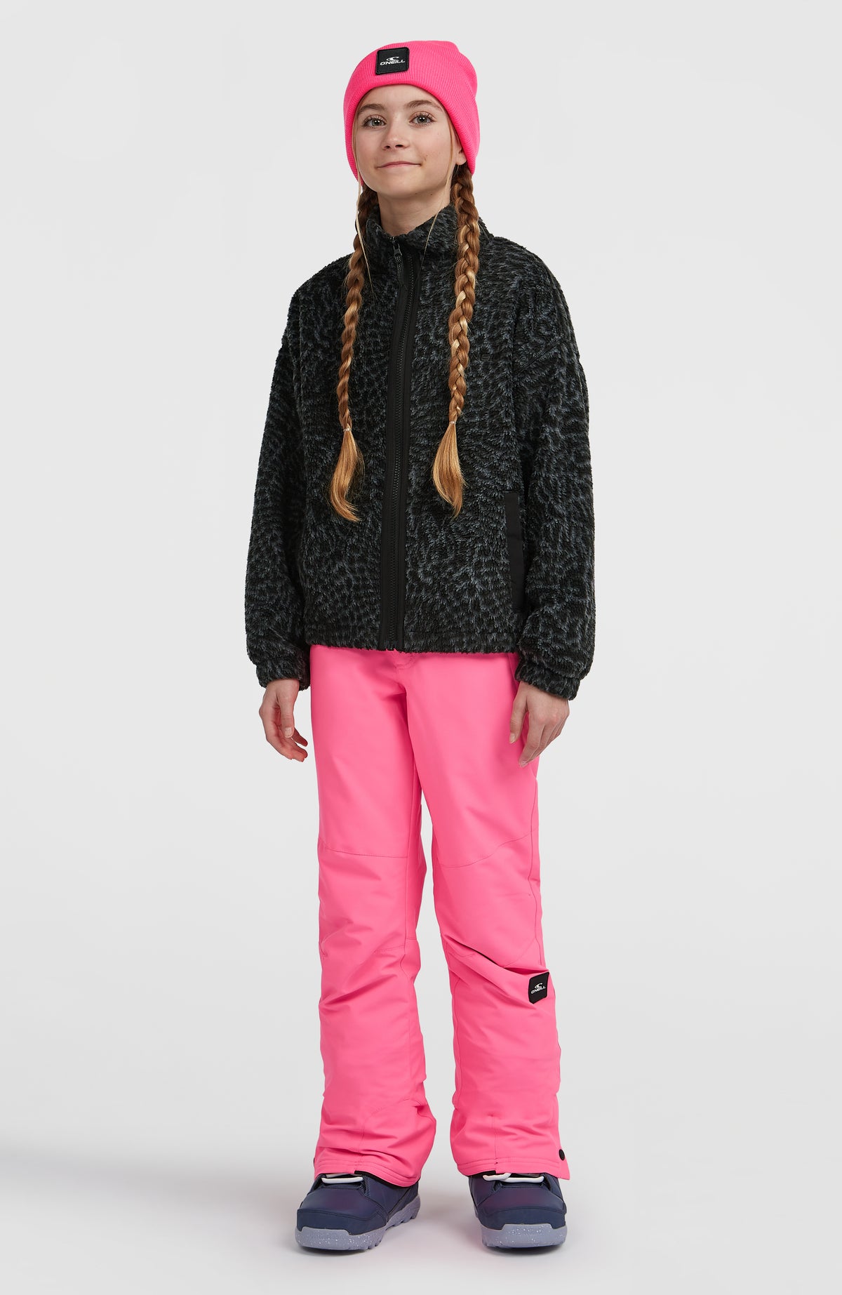 High-Pile Full-Zip Fleece | Black Animalica