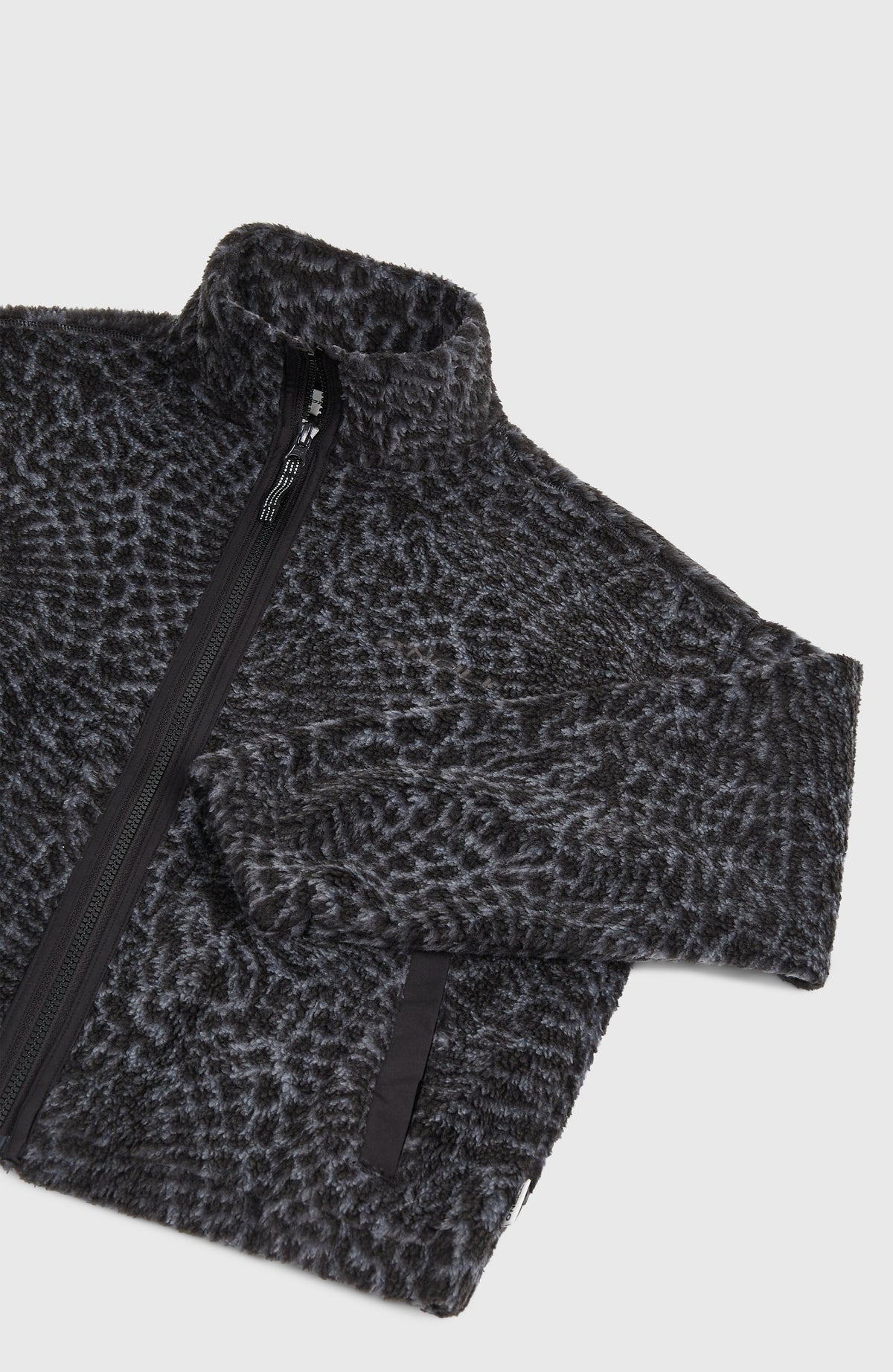 High-Pile Full-Zip Fleece | Black Animalica