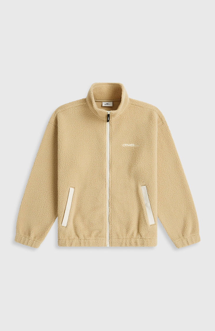 High-Pile Full-Zip Fleece | Olive Blush