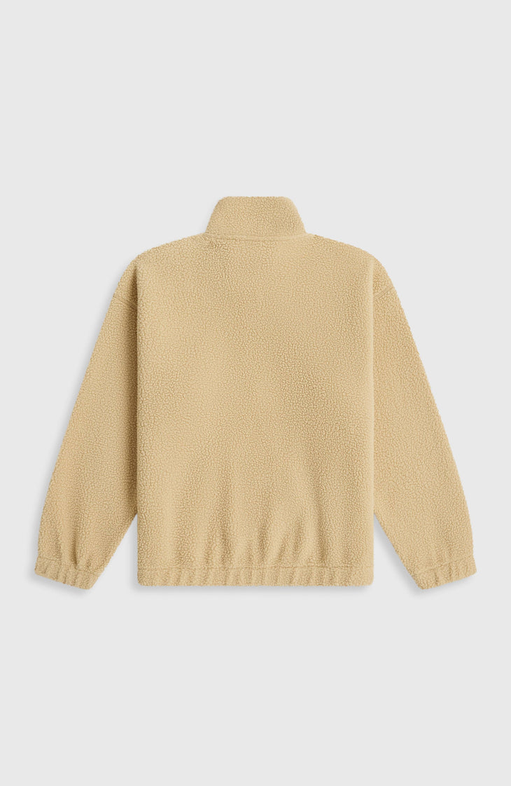 High-Pile Full-Zip Fleece | Olive Blush