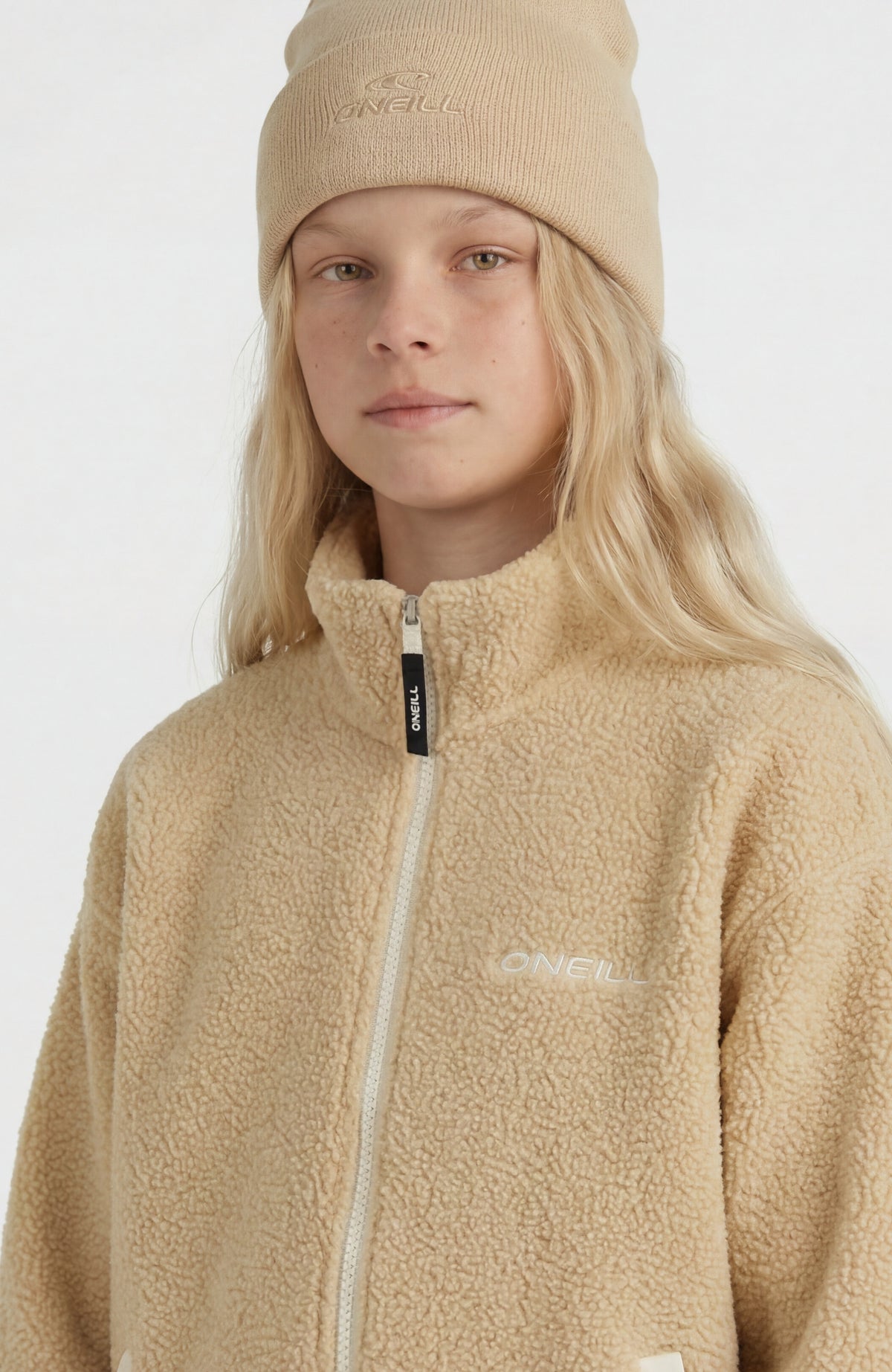 High-Pile Full-Zip Fleece | Olive Blush