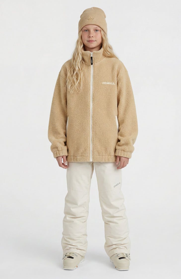 High-Pile Full-Zip Fleece | Olive Blush
