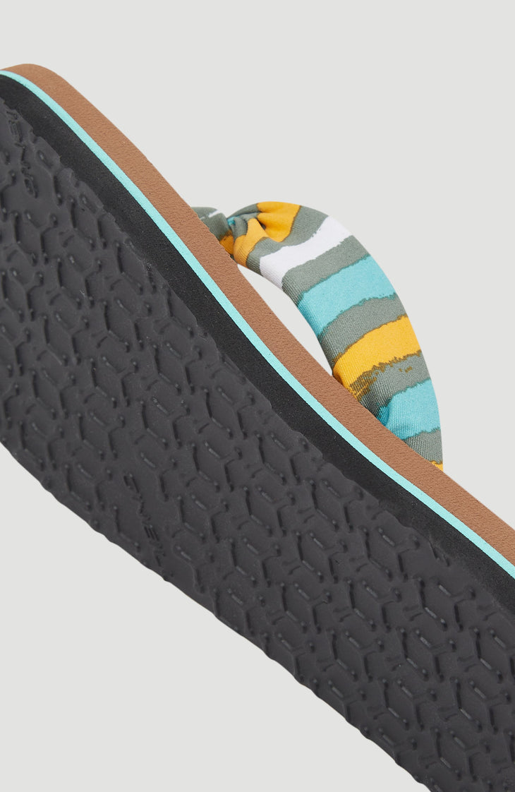 Ditsy Sun Sandals | Blue Rainbow Stripe