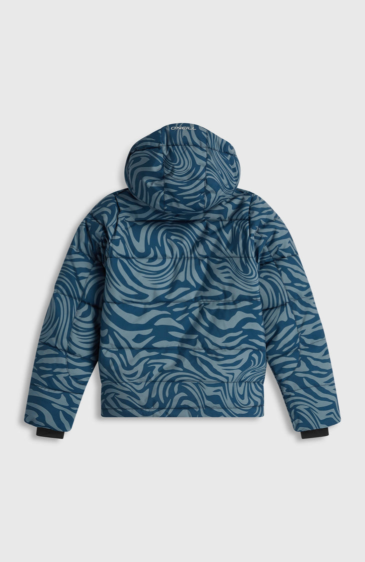 FWC'Cruz Puffer Snow Jacket | Blue Swirl Zebra