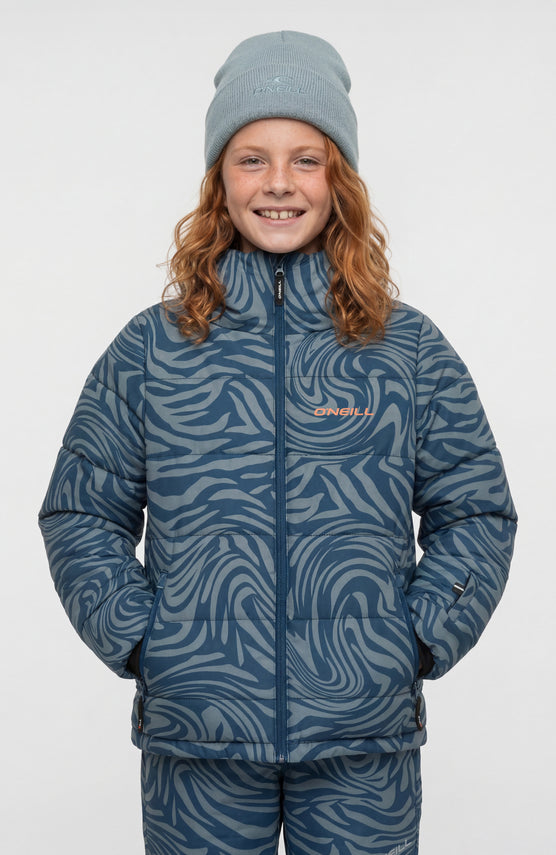 FWC'Cruz Puffer Snow Jacket | Blue Swirl Zebra