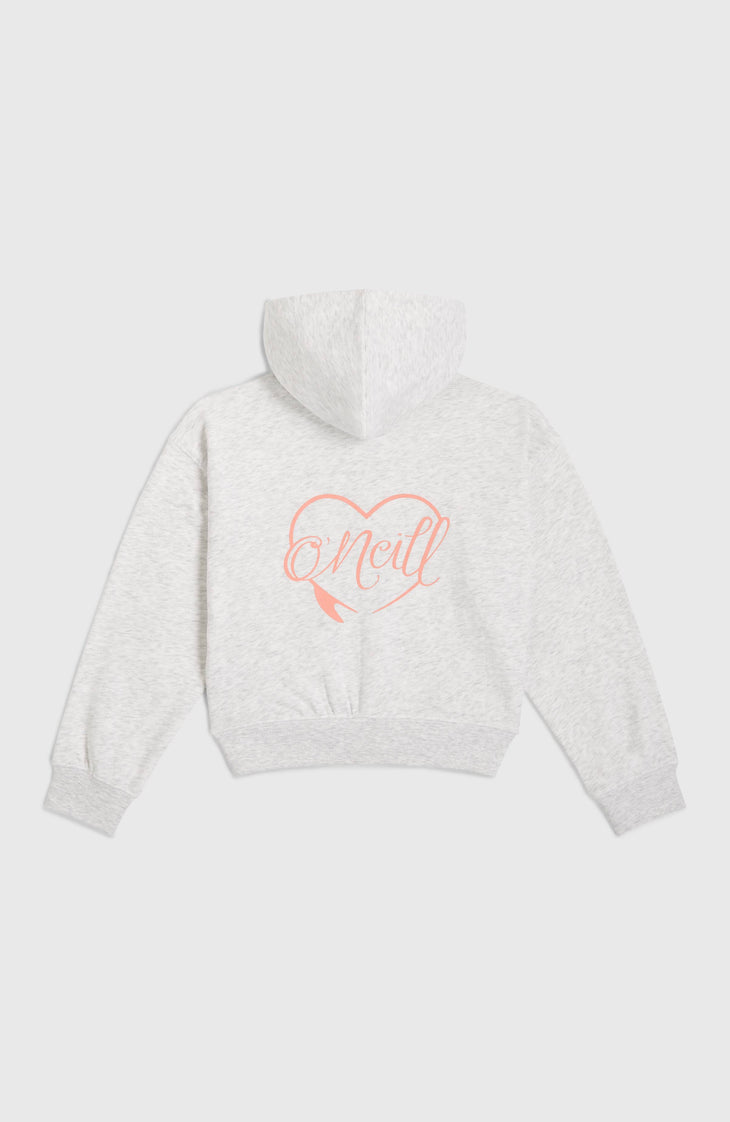 Script Falf-Zip Hoodie | White Melange