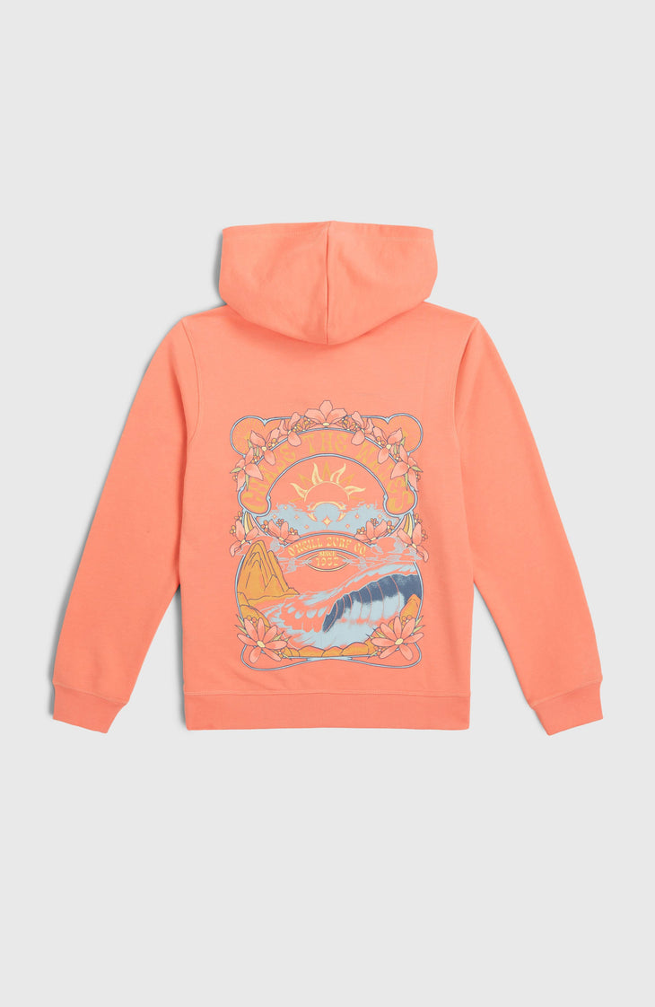 Back Print Hoodie | Coral Pink