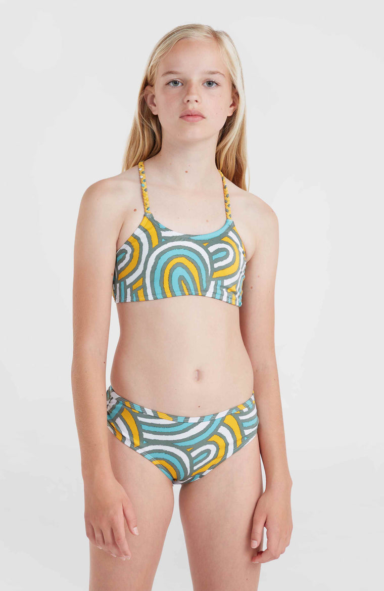 Mix and Match Tropics Bikini Set | Blue Rainbow Stripe Mix and Match Tropics Bikini Set | Blue Rainbow Stripe