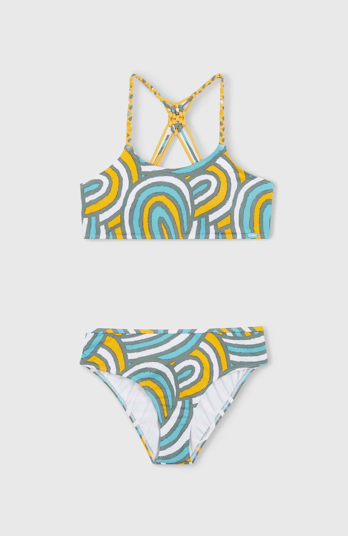 Mix and Match Tropics Bikini Set | Blue Rainbow Stripe