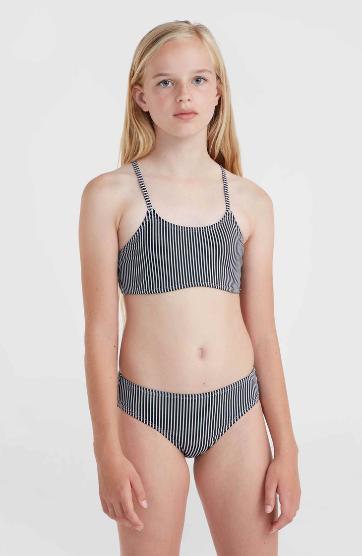 Essentials Bikini Set | Black Simple Stripe