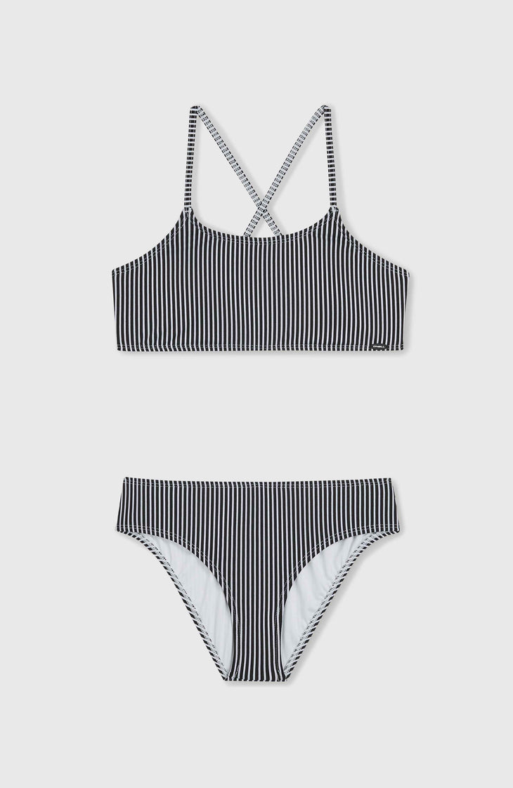 Essentials Bikini Set | Black Simple Stripe