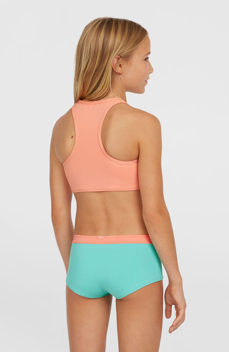 Cali Holiday Bikini Set | Coral Pink Colour Block