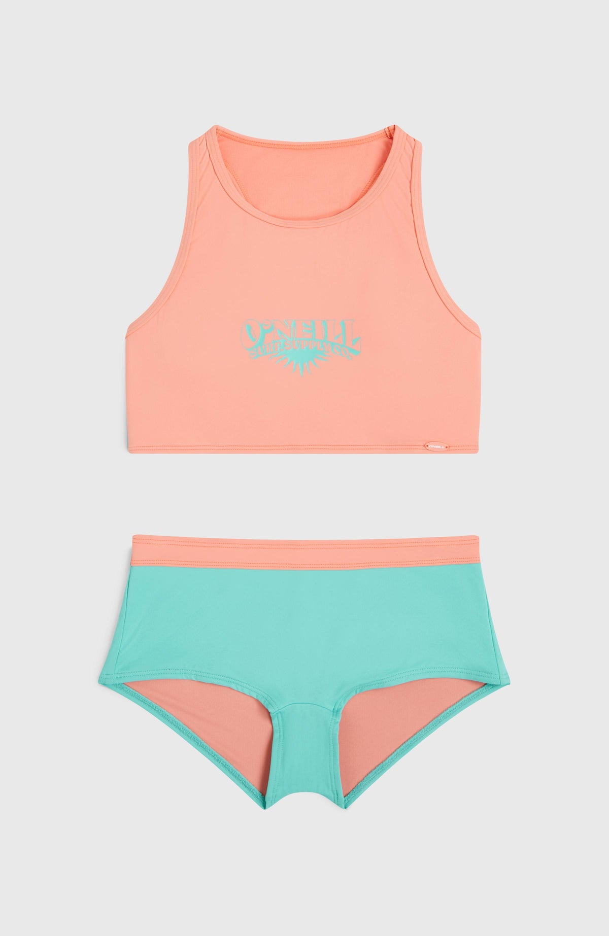 Cali Holiday Bikini Set | Coral Pink Colour Block