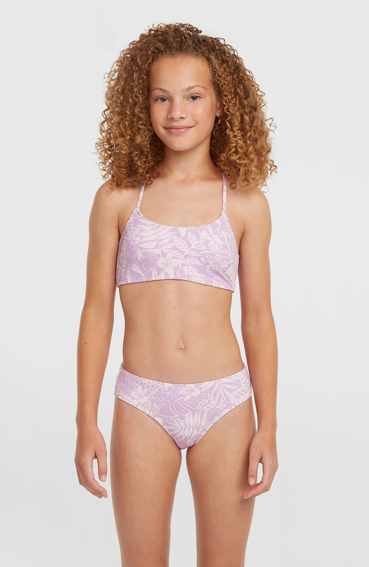 Essentials Bralette Bikini Set | Purple Island Sky