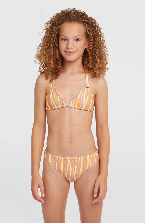 Essentials Triangle Bikini Set | Funky Peach Swirly