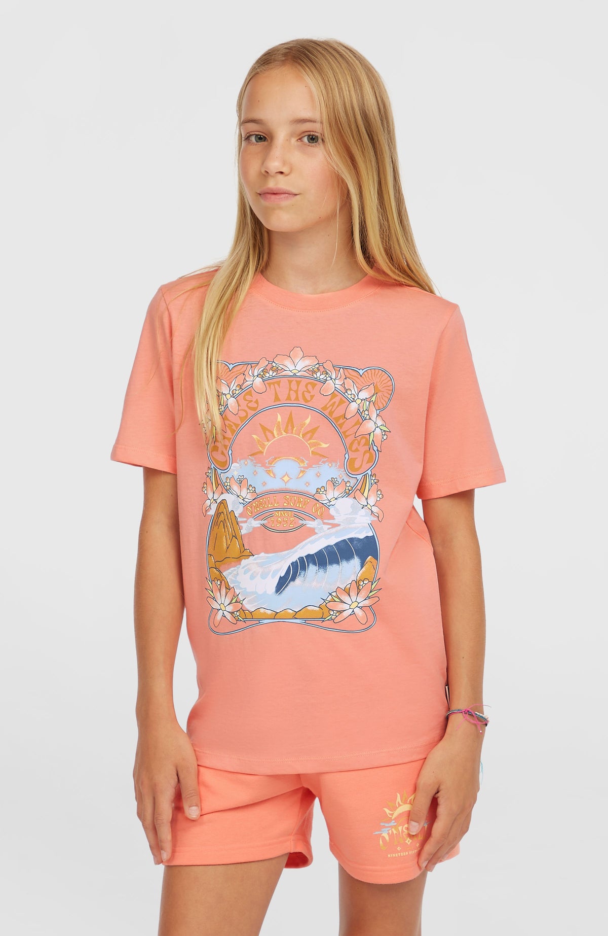 Front Graphic T-Shirt | Coral Pink
