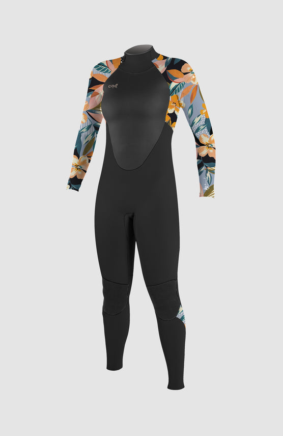 Epic 4/3mm Back Zip Full Wetsuit | BLK/DEMIFLOR/DEMIFLOR