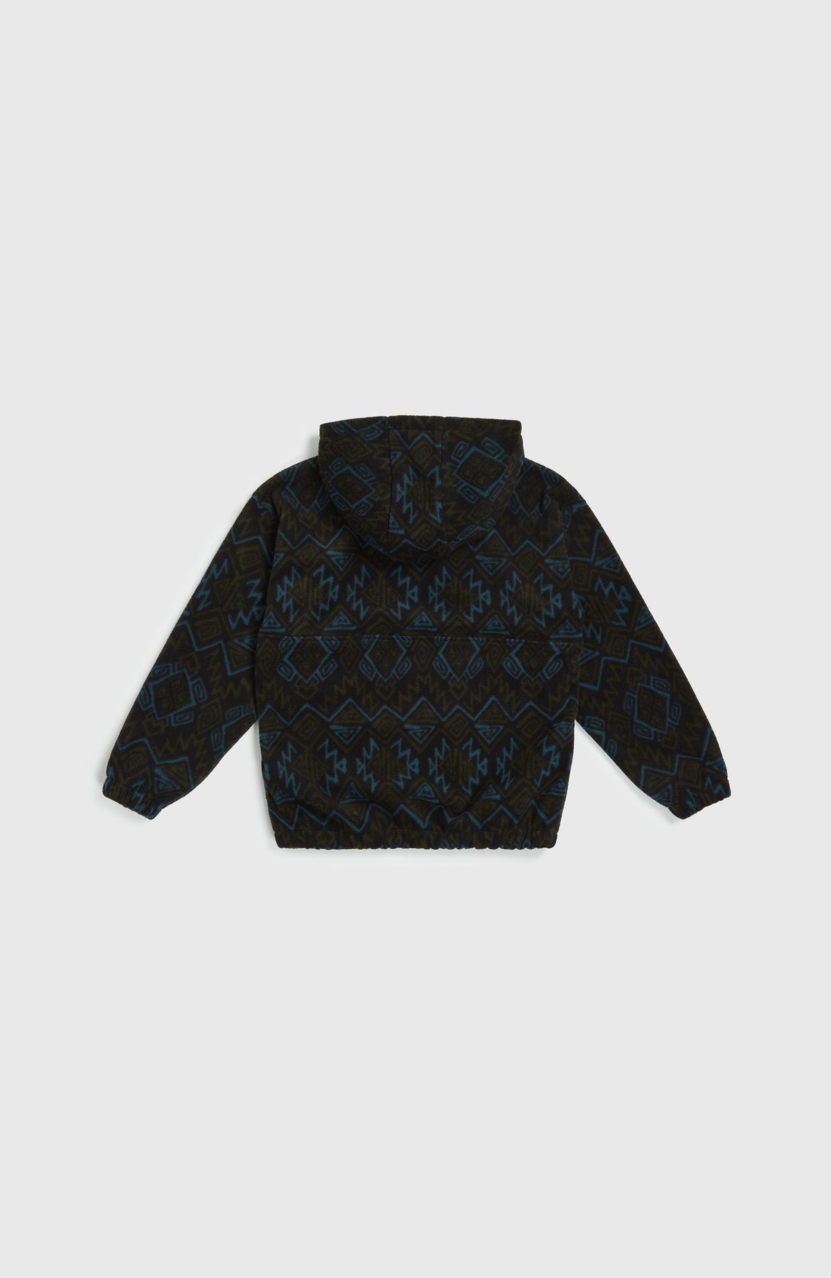 Superfleece Half-Zip Hoodie | Black Retro Ikat