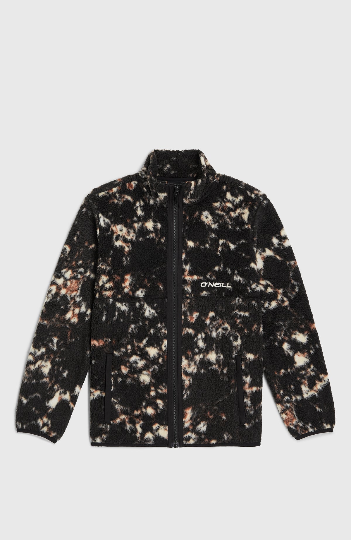 High-Pile Full-Zip Fleece | Black/Beige Quarry