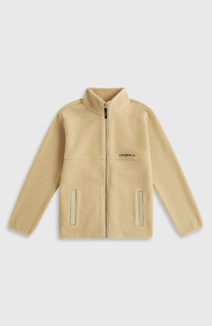 High-Pile Full-Zip Fleece | Olive Blush
