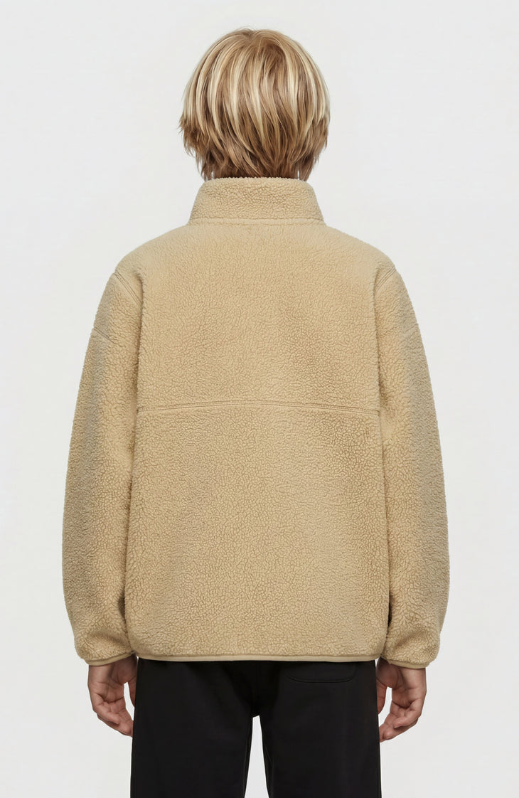 High-Pile Full-Zip Fleece | Olive Blush