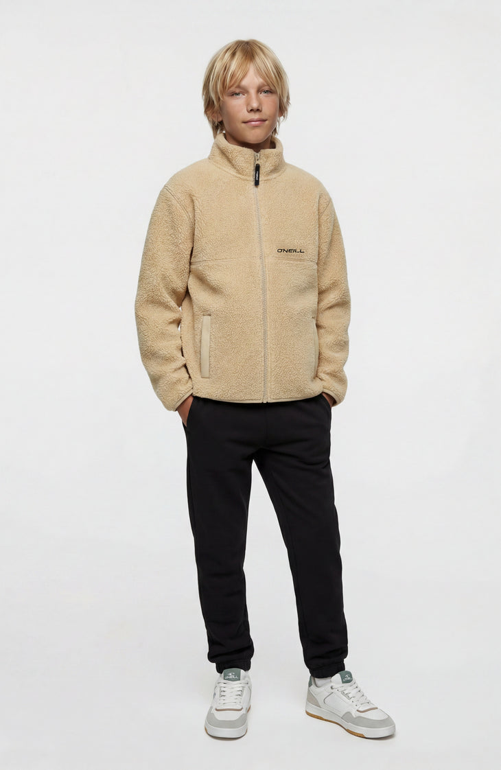 High-Pile Full-Zip Fleece | Olive Blush