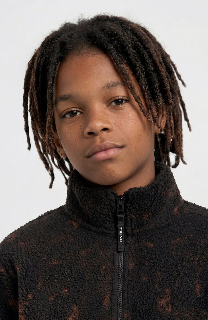 High-Pile Full-Zip Fleece | Black Basalt