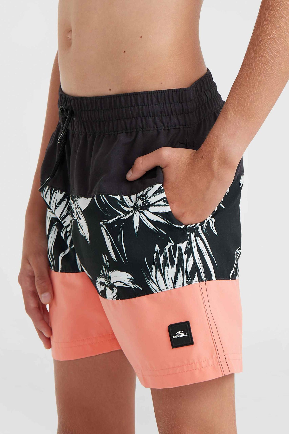 Mix and Match Cali Block 13'' Swim Shorts | Black/White Tonal Tropicana