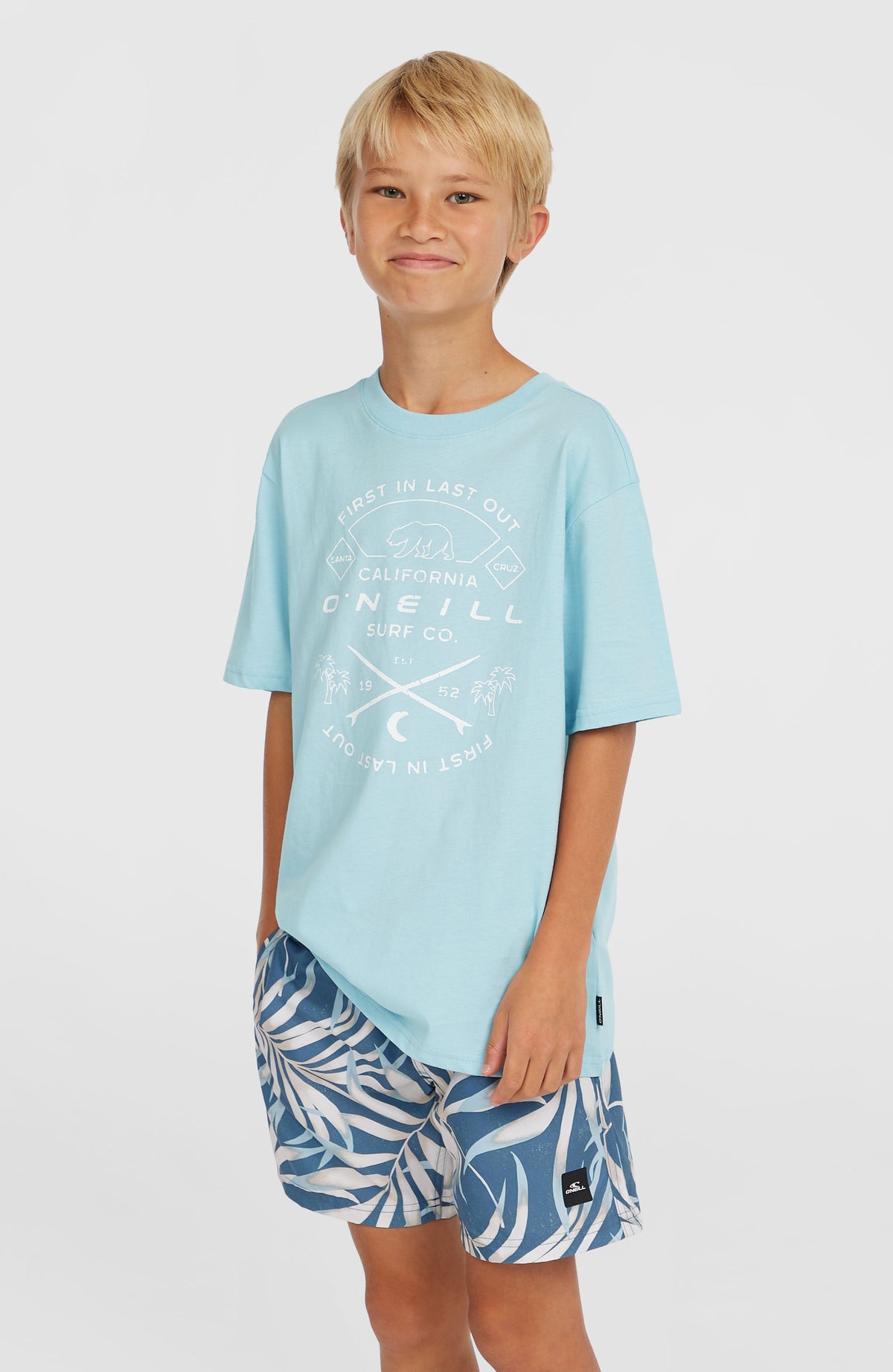 Cali 14'' Swim Shorts | Blue Dipped Leaves