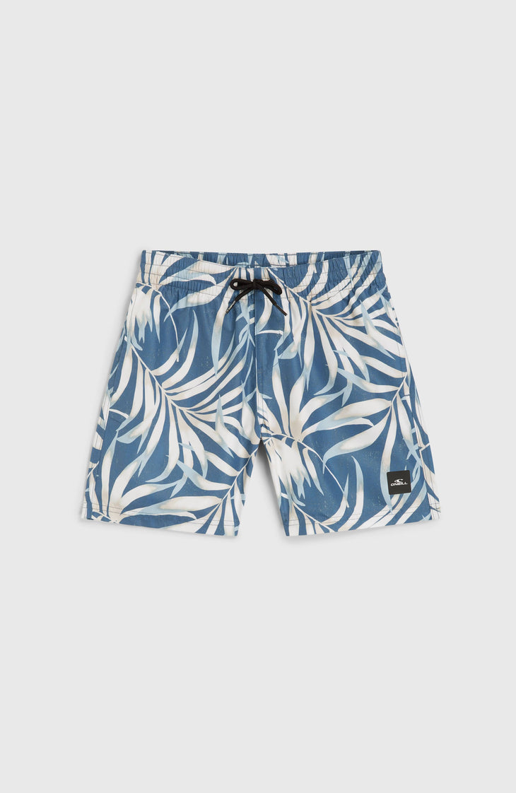 Cali 14'' Swim Shorts | Blue Dipped Leaves