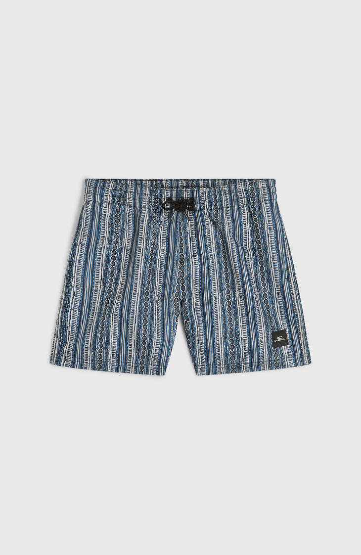 Cali 14'' Swim Shorts | Blue Pressed Lines