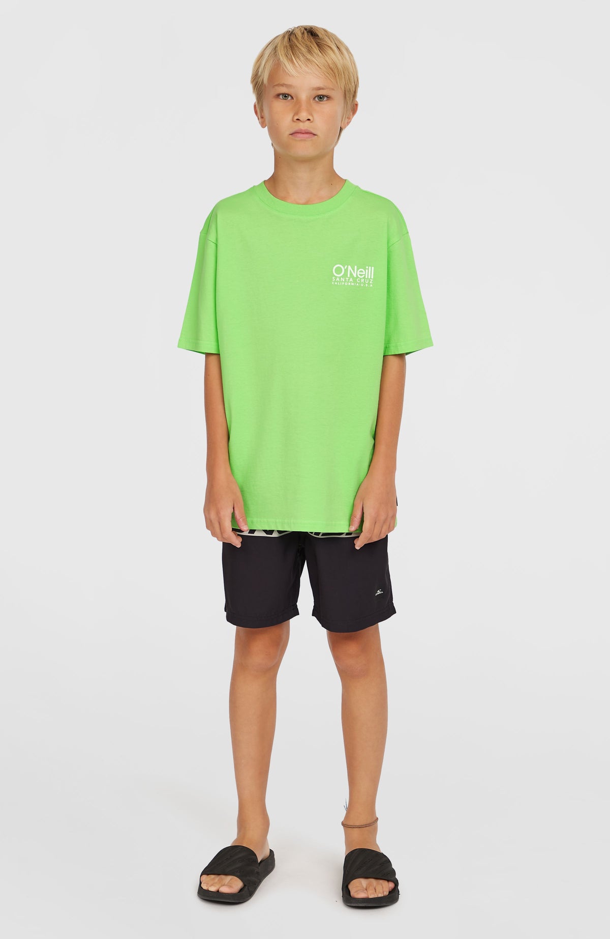 Cali Stripe 14'' Swim Shorts | Green Upside Down