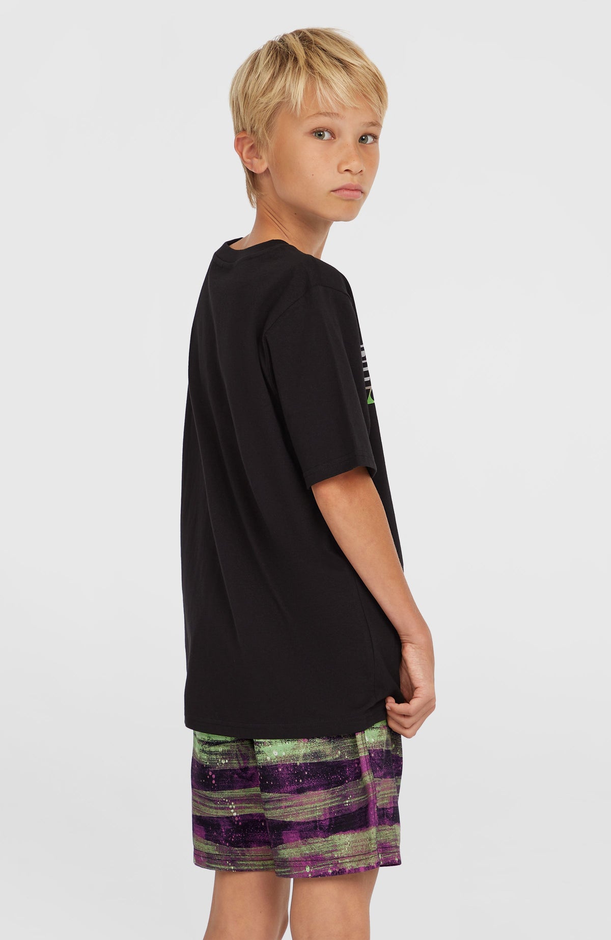 Cali Gradient 14'' Swim Shorts | Black Melted Stripe Boys