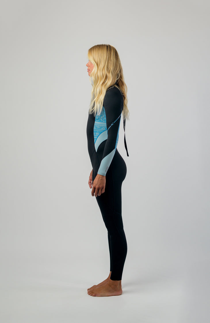Bahia 3/2mm Back Zip Full Wetsuit | BLACK/SURFABSTRACT/CHAMBRAYBLU