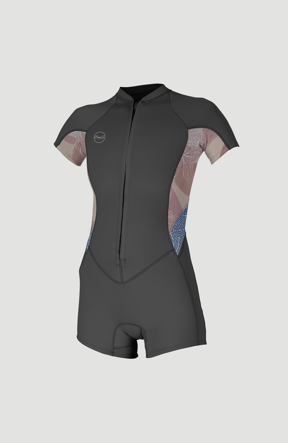 Bahia 2/1mm Front Zip Shortsleeve Spring Wetsuit | GRAPHITE/DESERT BLOOM/DRIFT BL