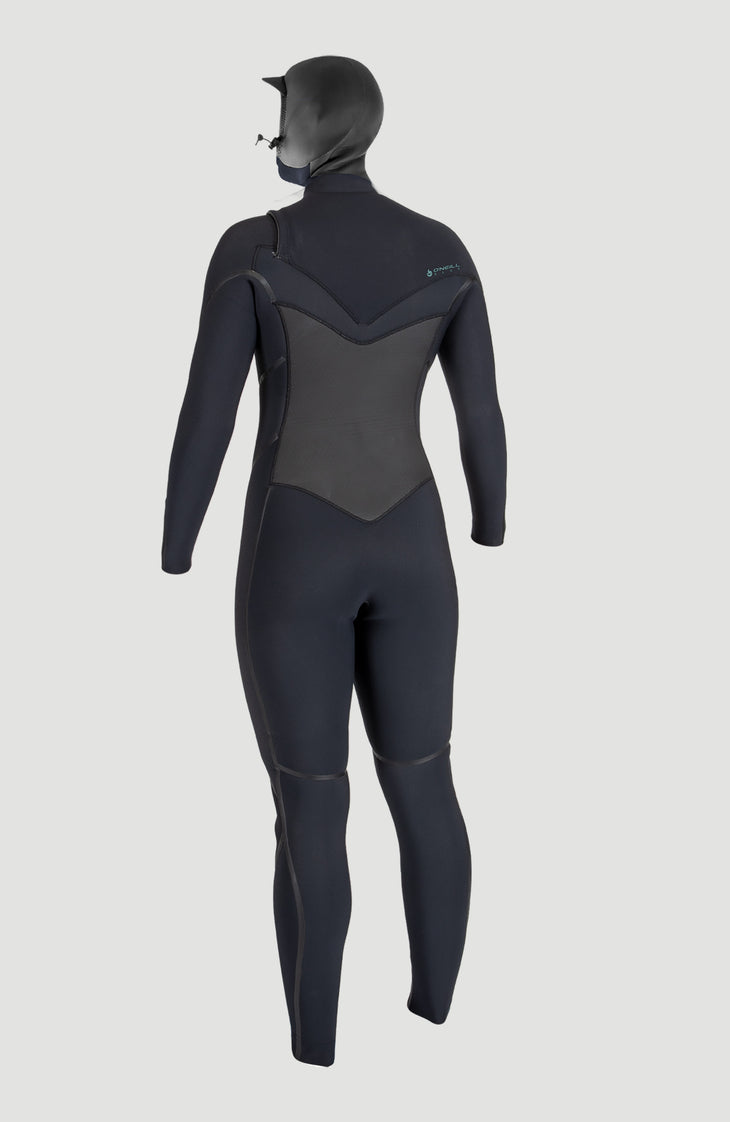 Psycho Tech 6/4mm Chest Zip Full Wetsuit with Hood | BLACK/BLACK
