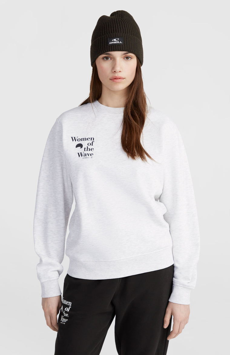 Women of the Wave Crew Sweatshirt | White Melange Women of the Wave Crew Sweatshirt | White Melange