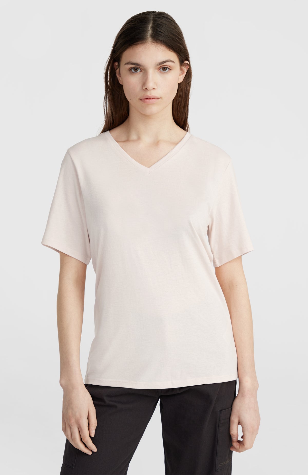 T-shirt Essentials met V-hals | Peach Whip